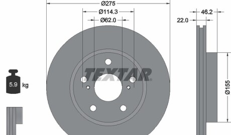 Фото 4 - Тормозной диск TEXTAR 92163803