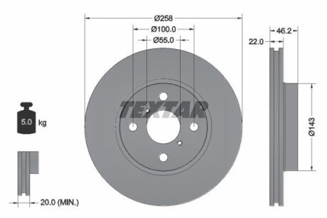 Тормозной диск - TEXTAR 92164203