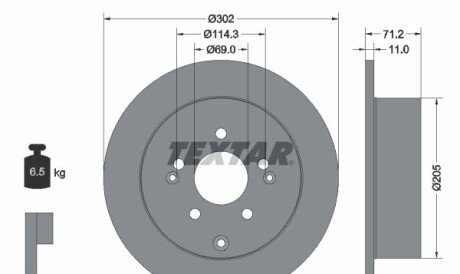 Тормозной диск - TEXTAR 92166103