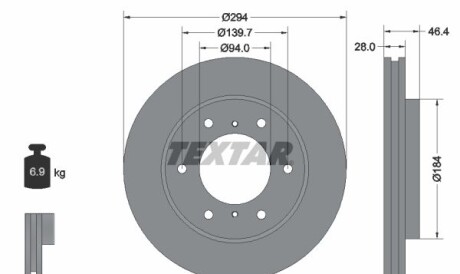 Диск гальмівний - TEXTAR 92180205