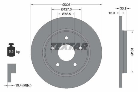 Tarcza ham. fiat freemont 11- - TEXTAR 92181005