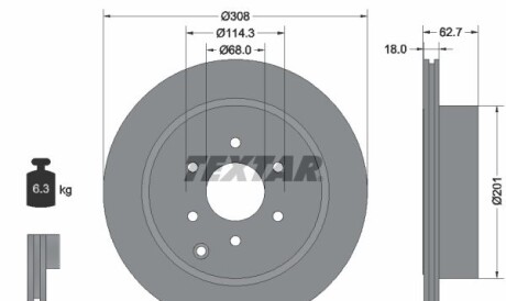 Диск гальмівний - TEXTAR 92181603