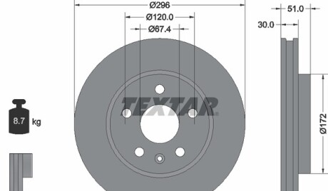 Тормозной диск - TEXTAR 92186903