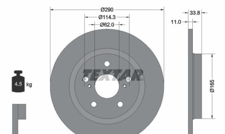 Диск гальмівний - TEXTAR 92195200