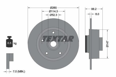 Тормозной диск - TEXTAR 92195900
