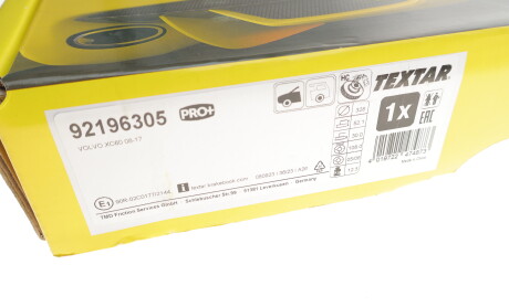 Фото 4 - Гальмівний диск TEXTAR 92196305