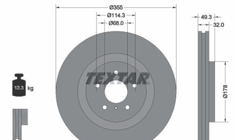 Тормозной диск - TEXTAR 92199105