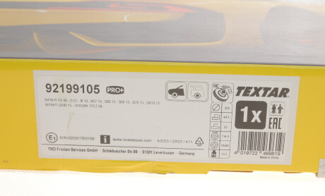 Фото 6 - Тормозной диск TEXTAR 92199105