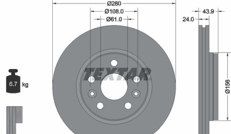 Фото 5 - Тормозной диск TEXTAR 92202403