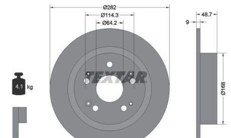 Диск гальмівний - TEXTAR 92204300