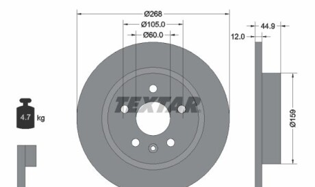 Тормозной диск - (13502135, 13502136, 13502123) TEXTAR 92205503