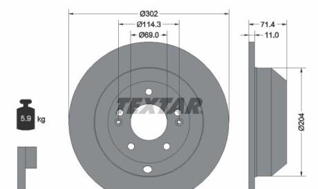 Тормозной диск - (584112P000, 584112W010) TEXTAR 92223403