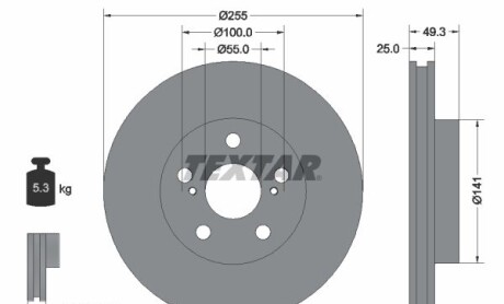 Фото 6 - Тормозной диск TEXTAR 92225003