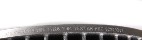 Фото 4 - Тормозной диск TEXTAR 92229303