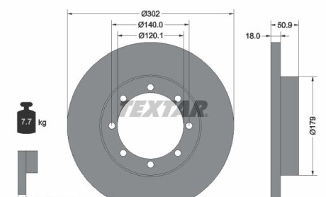 Фото 4 - Гальмівний диск TEXTAR 92230803