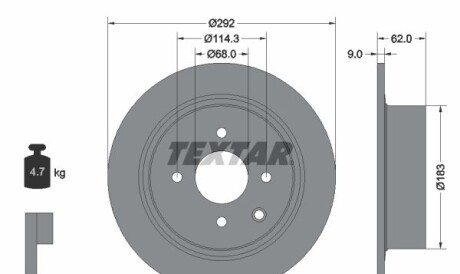 Тормозной диск - TEXTAR 92234303