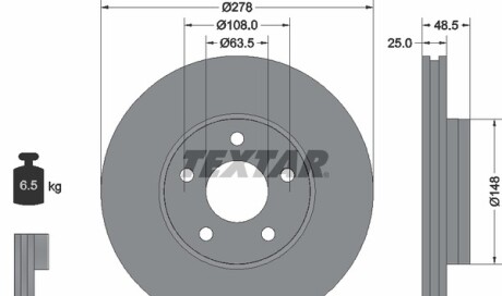 Фото 4 - Тормозной диск TEXTAR 92237703