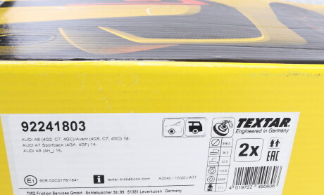 Фото 5 - Тормозной диск TEXTAR 92241803