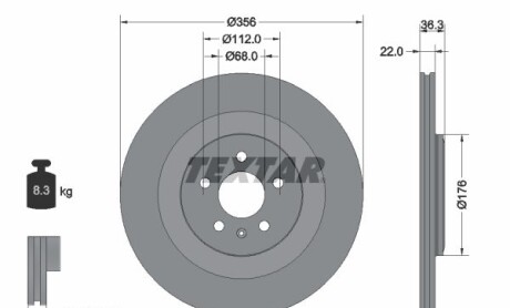 Фото 6 - Тормозной диск TEXTAR 92241803