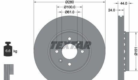 Тормозной диск - TEXTAR 92254603