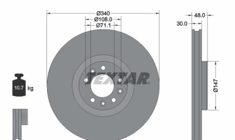 Тормозной диск - TEXTAR 92256003