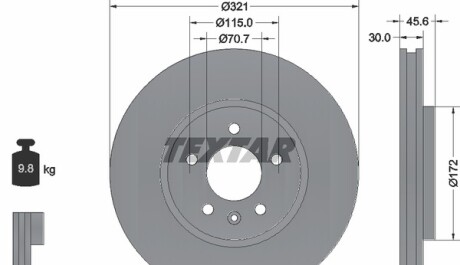 Тормозной диск - TEXTAR 92256803