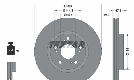 Тормозной диск - TEXTAR 92257303