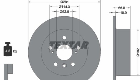 Фото 4 - Тормозной диск TEXTAR 92257803