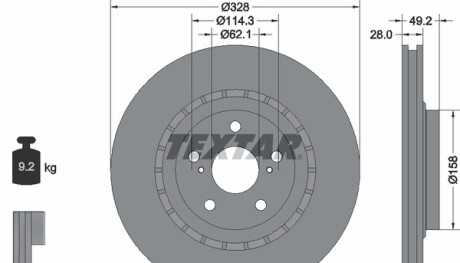 Диск гальмівний - TEXTAR 92259405