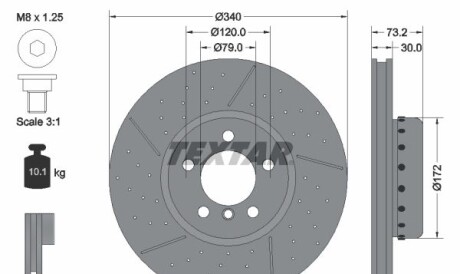 Диск гальмівний - (34116797602, 34106797602) TEXTAR 92265025