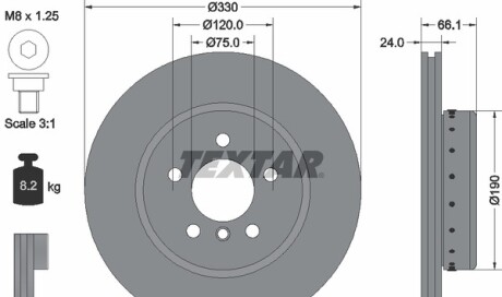 Фото 4 - Гальмівний диск TEXTAR 92265825