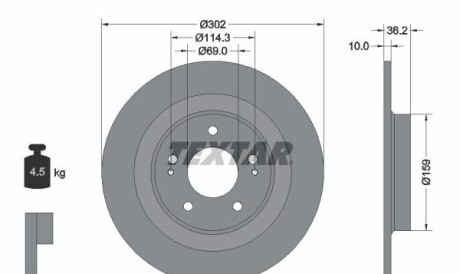 Диск гальмівний - TEXTAR 92267403