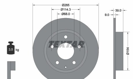 Диск гальмівний - TEXTAR 92267703