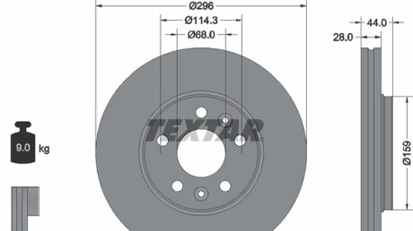 Фото 3 - Тормозной диск TEXTAR 92268803