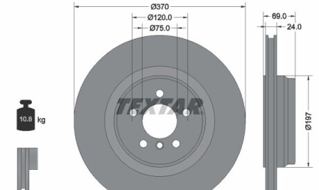 Тормозной диск - (34216775291, 6775291) TEXTAR 92270003