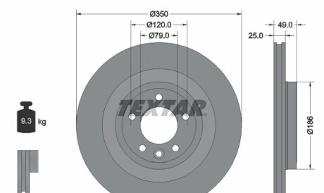 Тормозной диск - (lr033302, lr099036) TEXTAR 92278403