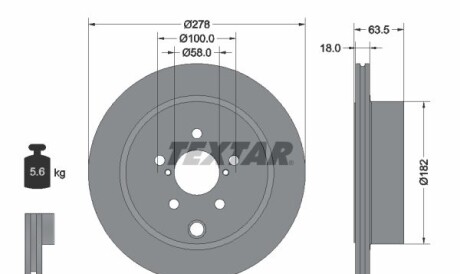 Тормозной диск - TEXTAR 92278503