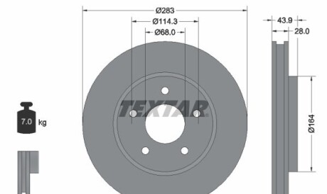 Тормозной диск - TEXTAR 92280103