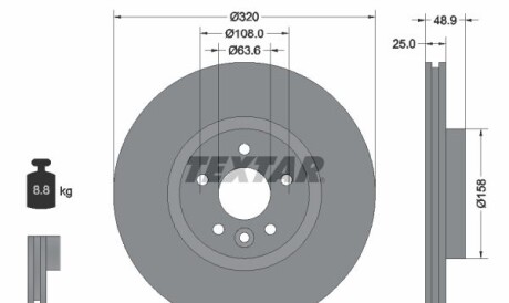 Диск гальмівний - TEXTAR 92282105