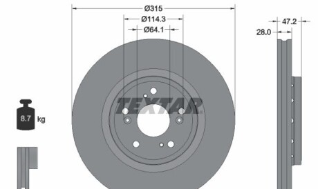 Диск гальмівний - TEXTAR 92283303