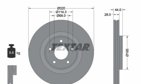 Тормозной диск - TEXTAR 92283503