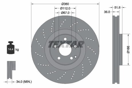 Тормозной диск - TEXTAR 92283905