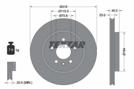 Tarcza ham.tyl opel astra j 12- gtc - TEXTAR 92290003