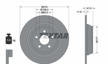 Диск гальмівний - (e1GC2A315CB, 5310798, E1GC2A315CC) TEXTAR 92291903