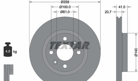Фото 4 - Тормозной диск TEXTAR 92292103