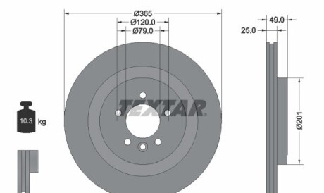 Диск гальмівний - TEXTAR 92293003