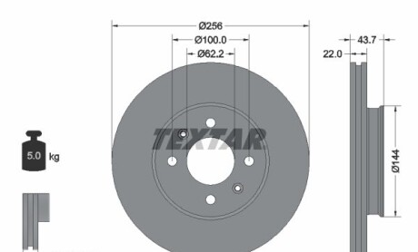 Фото 6 - Тормозной диск TEXTAR 92304603