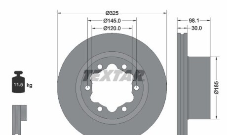 Диск гальмівний - TEXTAR 92305803