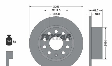 Диск гальмівний - TEXTAR 92306603