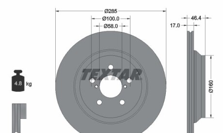 Диск гальмівний - TEXTAR 92309303